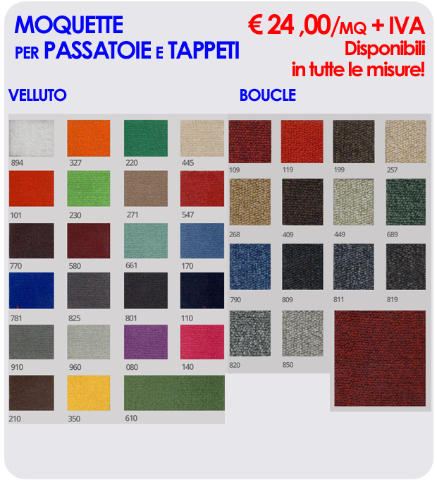 moquette per passatoie